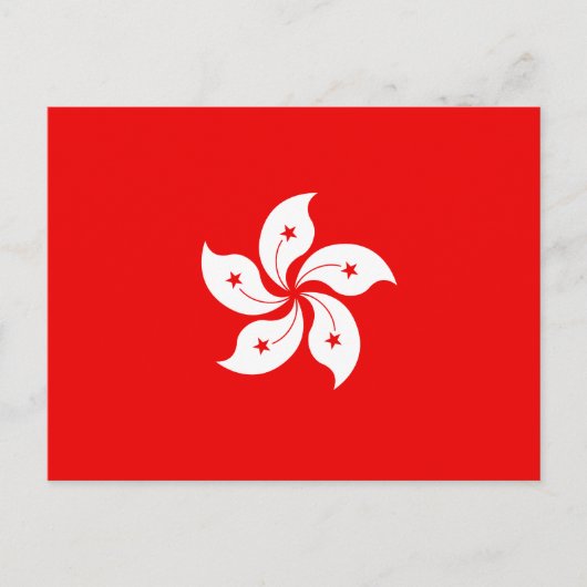 Carte Postale Symbole de l'orchidée blanche de Hong Kong en roug (Devant)