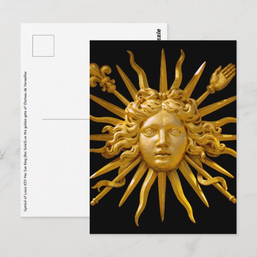 Carte Postale Symbole de Louis XIV le Roi Soleil (Devant / Derrière)