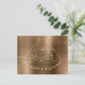 Carte Postale Symbole de main de cœur Vous faites une différence (Debout devant)