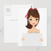 Carte Postale Symbole de maintien de la jolie fille (Devant / Derrière)