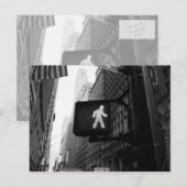 Carte Postale Symbole de marche noir blanc de Manhattan New York (Devant / Derrière)