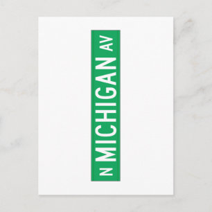 Carte Postale Symbole de Michigan Avenue, Chicago, IL Street