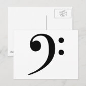 Carte Postale Symbole de musique Bass Clef (Devant / Derrière)