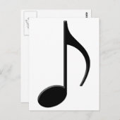 Carte Postale Symbole de musique Quaver - Huitième note (Devant / Derrière)