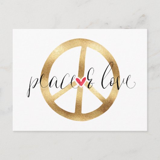 Carte Postale Symbole de paix Gold Inspirational (Devant)