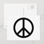 Carte Postale Symbole de paix noir (Devant / Derrière)