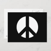 Carte Postale Symbole de paix noir et blanc (Devant / Derrière)