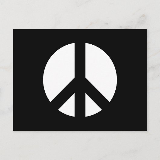 Carte Postale Symbole de paix noir et blanc (Devant)