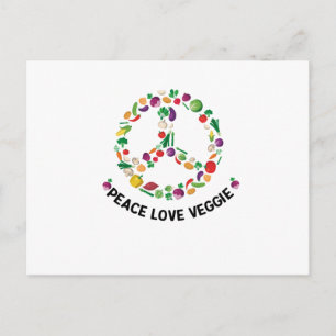 Carte Postale SYMBOLE DE PAIX Veggie Vegetable Vegetable Vegetab