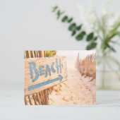 Carte Postale Symbole de plage de bois tropical (Debout devant)