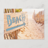 Carte Postale Symbole de plage de bois tropical (Devant)