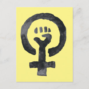 Carte Postale Symbole de poing féministe