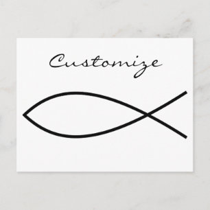 Carte Postale Symbole de poisson chrétien Ichthys Thunder_Cove