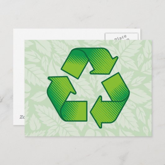 Carte Postale Symbole de recyclage (Devant / Derrière)