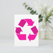 Carte Postale symbole de recyclage rose (Debout devant)