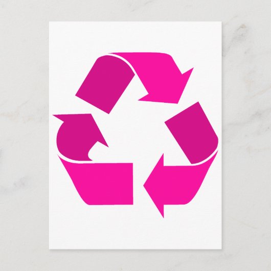 Carte Postale symbole de recyclage rose (Devant)