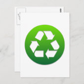 Carte Postale Symbole de recyclage vert (Devant / Derrière)