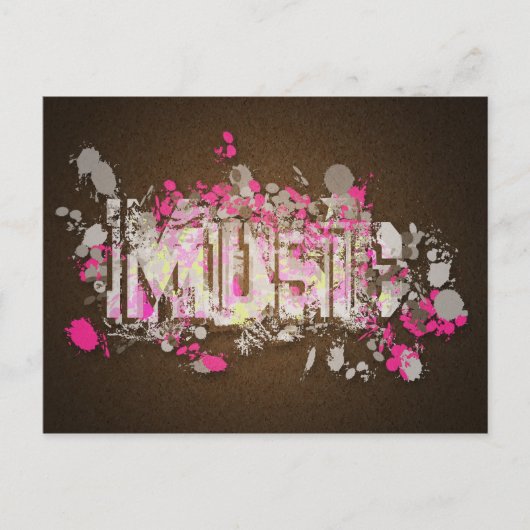 Carte Postale Symbole de style graffiti magenta brun (Devant)