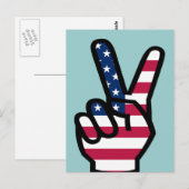Carte Postale Symbole de victoire avec drapeau américain (Devant / Derrière)
