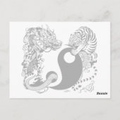 Carte Postale symbole de yang de yin de dragon et de tigre (Dos)