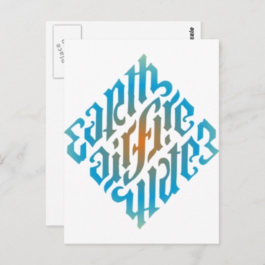 Carte Postale Symbole des éléments lumineux bleus (Devant / Derrière)