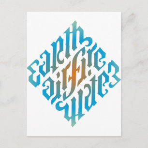 Carte Postale Symbole des éléments lumineux bleus