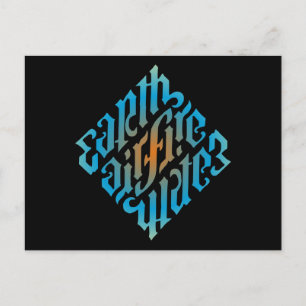 Carte Postale Symbole des éléments lumineux bleus