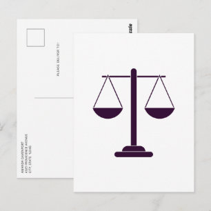 Carte Postale Symbole des services juridiques de la balance de l