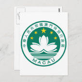 Carte Postale Symbole d'héraldique officiel de Macao (Devant / Derrière)