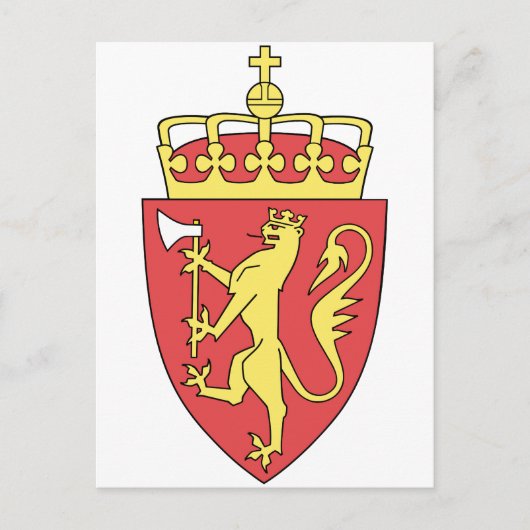 Carte Postale Symbole d'Heraldry de Norvège (Devant)