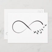Carte Postale Symbole d'hirondelle d'infini (Devant / Derrière)