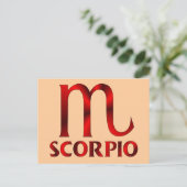Carte Postale Symbole d'horoscope rouge Scorpio (Debout devant)