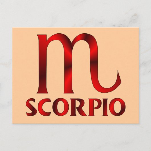 Carte Postale Symbole d'horoscope rouge Scorpio (Devant)