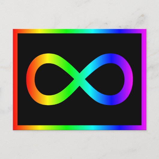 Carte Postale Symbole d'infini arc-en-ciel (Devant)