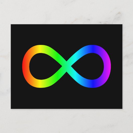 Carte Postale Symbole d'infini arc-en-ciel (Devant)