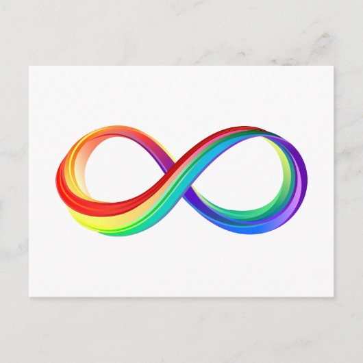 Carte Postale Symbole d'infinité arc-en-ciel stratifié (Devant)