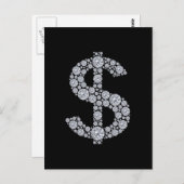 Carte Postale SYMBOLE Dollar Diamant Bling (Devant / Derrière)