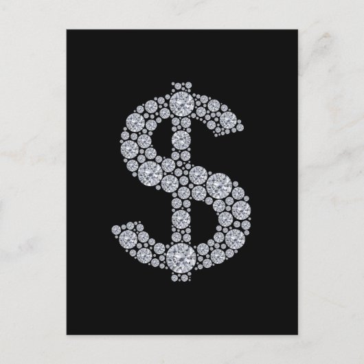 Carte Postale SYMBOLE Dollar Diamant Bling (Devant)