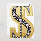 Carte Postale Symbole dollar en diamants 2 (Devant / Derrière)