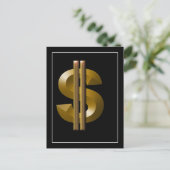 Carte Postale SYMBOLE Dollar Or (Debout devant)