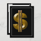 Carte Postale SYMBOLE Dollar Or (Devant / Derrière)
