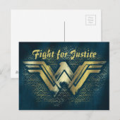 Carte Postale Symbole d'or brossé Wonder Woman (Devant / Derrière)