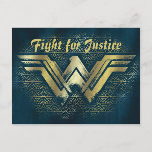 Carte Postale Symbole d'or brossé Wonder Woman