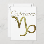 Carte Postale Symbole d'or de Capricorne (Devant / Derrière)