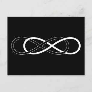 Carte Postale Symbole double infini - noir & blanc