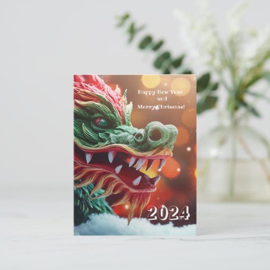 Carte Postale symbole dragon chinois 2024 (Debout devant)