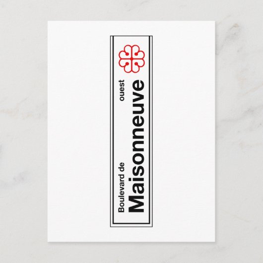 Carte Postale Symbole du boulevard de Maisonneuve, rue Montréal (Devant)