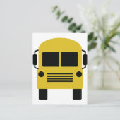 Carte Postale symbole du bus scolaire jaune (Debout devant)