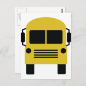 Carte Postale symbole du bus scolaire jaune (Devant / Derrière)