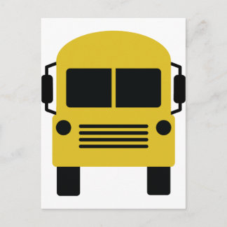 Carte Postale symbole du bus scolaire jaune